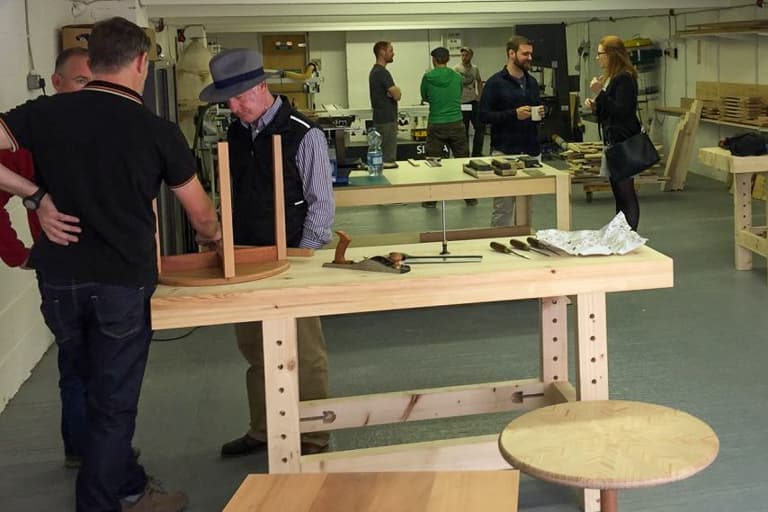 Visitors admire the work of makers at the benchspace open days for Cork Craft Month