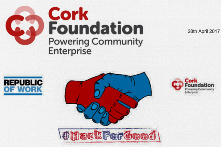 Hack for Good poster with Cork Foundation and Republic of Work